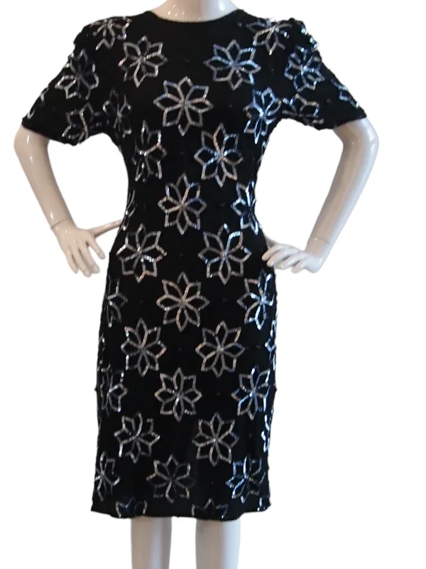 Vintage Adrianna Papell Starry Quirky Sequins Evening Dress Tunics Practical durable