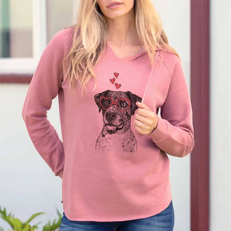 Valentine Argos the Catahoula - Cali Wave Hooded Sweatshirt Hoodie with Stripes Bold Sporty Valentine Argos the Catahoula - Cali Wave Hooded Sweatshirt Hoodie with Stripes Bold Sporty