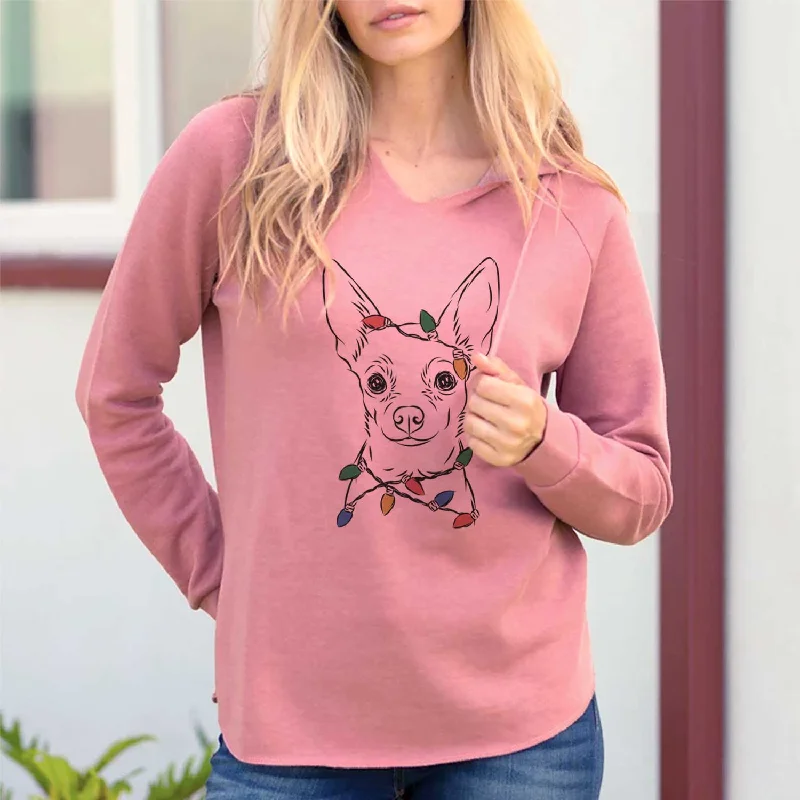 Christmas Lights Martini the Chihuahua - Cali Wave Hooded Sweatshirt Hoodie with Elastic Cuffs Stretchable Comfortable Christmas Lights Martini the Chihuahua - Cali Wave Hooded Sweatshirt Hoodie with Elastic Cuffs Stretchable Comfortable