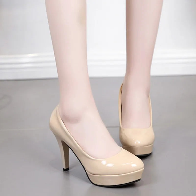 2024 Women's Pumps Fashion Round Toe Simple Solid Color Women's Shoes Autumn New Elegant Banquet Party Dress Women's Stilettos Tunics Sophisticated sleek