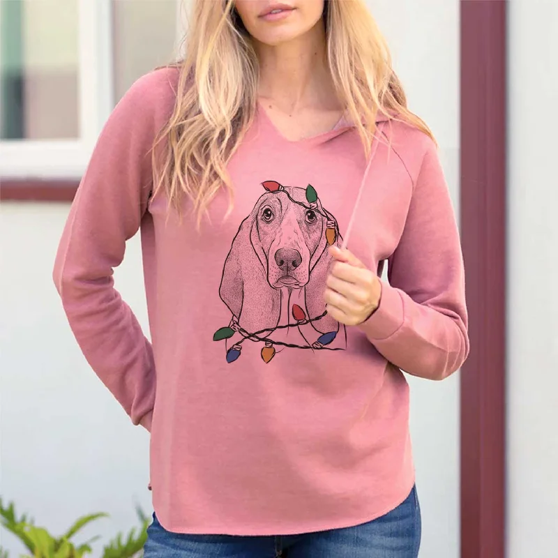 Christmas Lights Addison the Basset Hound - Cali Wave Hooded Sweatshirt Hoodie with Slim Fit Tailored Modern Christmas Lights Addison the Basset Hound - Cali Wave Hooded Sweatshirt Hoodie with Slim Fit Tailored Modern