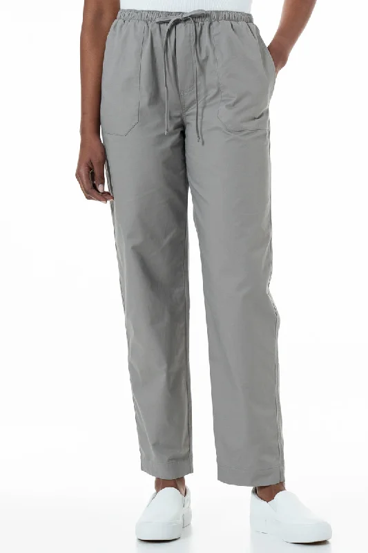 Straight Leg Pants _ 152034 _ Grey Comfortable Fleece Pants