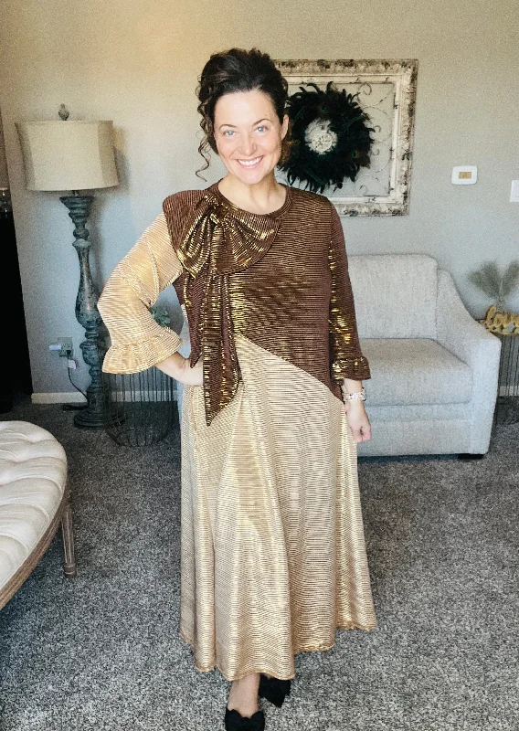 Merry & Bright Holiday Style Dress- Gold Tunics Plaid country