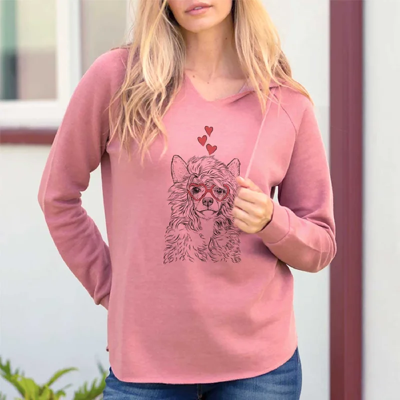 Valentine Preston the Powderpuff Chinese Crested - Cali Wave Hooded Sweatshirt Hoodie Jacket Zipper Layering Valentine Preston the Powderpuff Chinese Crested - Cali Wave Hooded Sweatshirt Hoodie Jacket Zipper Layering