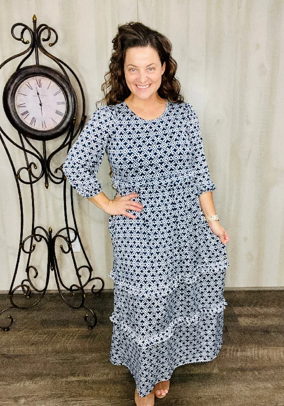 Navy & White Ruffle Dress Tunics Gym athletic