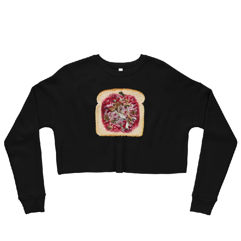 Jam Graphic Crop Sweatshirt Hoodie with Full-Zip Functional Layering