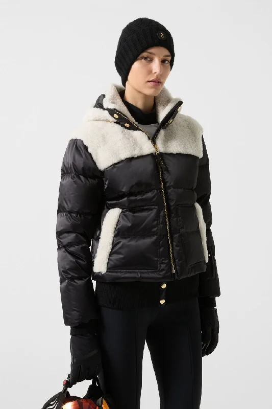 Dia Satin Shearling Down Ski Jacket Elasticated Jacket Padded Jacket Insulated Jacket Dia Satin Shearling Down Ski Jacket Elasticated Jacket Padded Jacket Insulated Jacket
