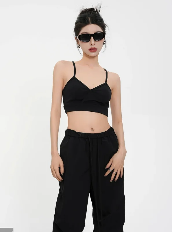 Versatile Bralette Duo: Charcoal V-Neck Athletic Crop Top & Black Lace Longline Bralette Set Iron Safe Non-Iron Wrinkle Free Versatile Bralette Duo: Charcoal V-Neck Athletic Crop Top & Black Lace Longline Bralette Set Iron Safe Non-Iron Wrinkle Free