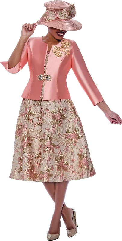 Divine Queen 2362W Till & Metallic Jacket Dress Zip Front Button Front Snap Front