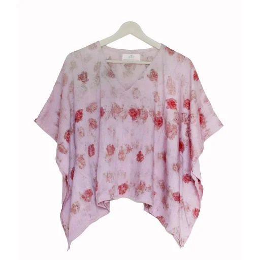"Bageeya “Gulnaar” Natural dyed  Khadi Tussar Cotton Crop Top
 | Crafted with Sacred Temple Lac and Rose" Anti-Shrink Durable Soft