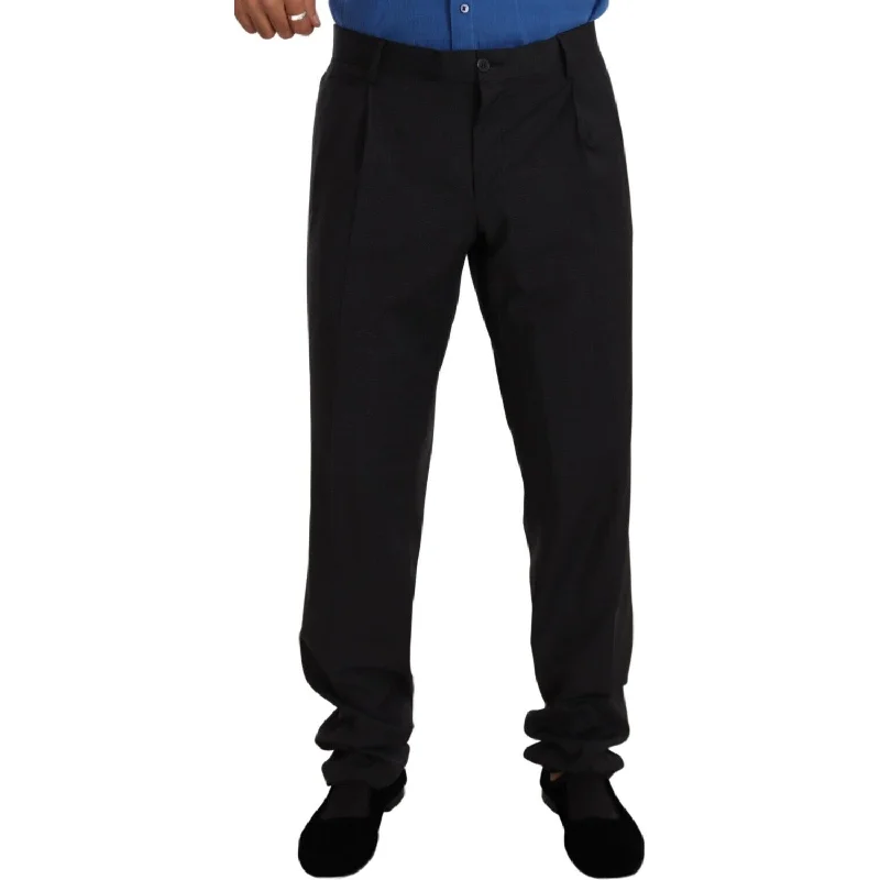 Dolce & Gabbana Elegant Gray Formal Men's Trousers Chinos Cotton Straight Leg