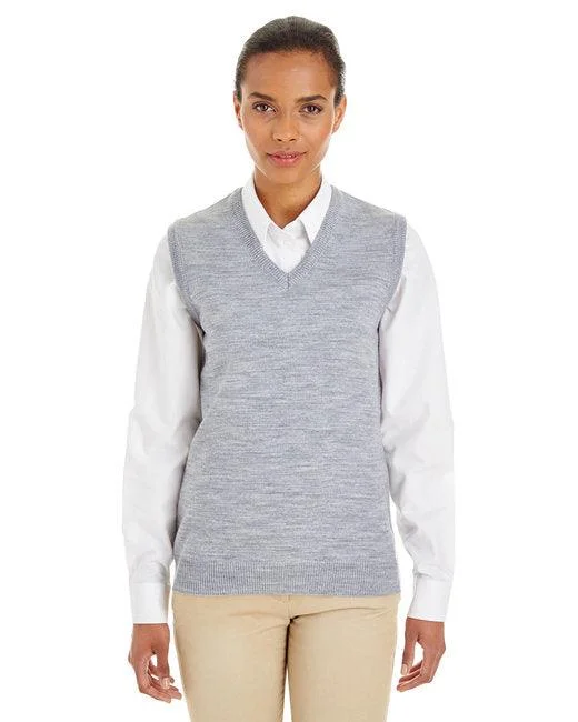 Harriton Ladies' Pilbloc  V-Neck Sweater Vest M415W Bright Pastel Dark