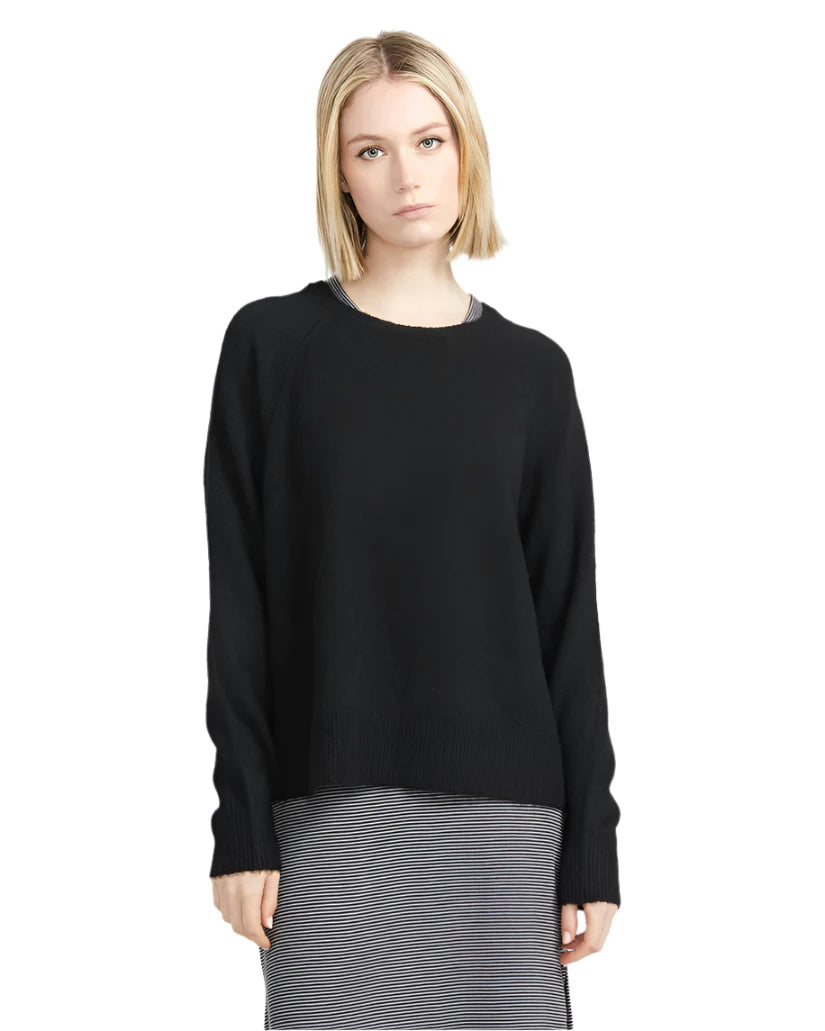VOLCOM Women's Twinkle Teas Sweater Black Solid Color Striped Floral Print