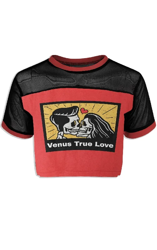 Venus Astrology Mesh Crop Top Layered Multi-layer Single Layer