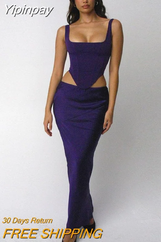 Yipinpay Quality 2 Piece Set Women 2023 Party Maxi Dress Royal Blue Mesh Sexy Crop Top and Skirt Celebrity Club Night Dresses Knit Fabric Woven Fabric Fleece Fabric Yipinpay Quality 2 Piece Set Women 2023 Party Maxi Dress Royal Blue Mesh Sexy Crop Top and Skirt Celebrity Club Night Dresses Knit Fabric Woven Fabric Fleece Fabric