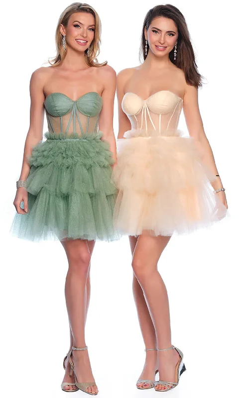 Dave & Johnny 11826 - Strapless A-Line Cocktail Dress